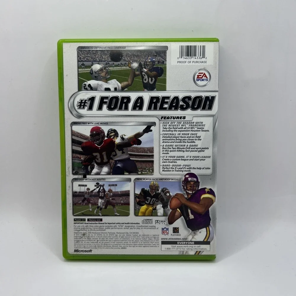 EA Sports Madden NFL 2002 CIB (Microsoft Xbox, 2001) Complete w/ Manual & Cover